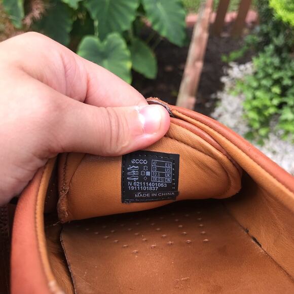 Ecco Brown Lace Up Leather Dress Shoes Casual - Picture 6 of 9